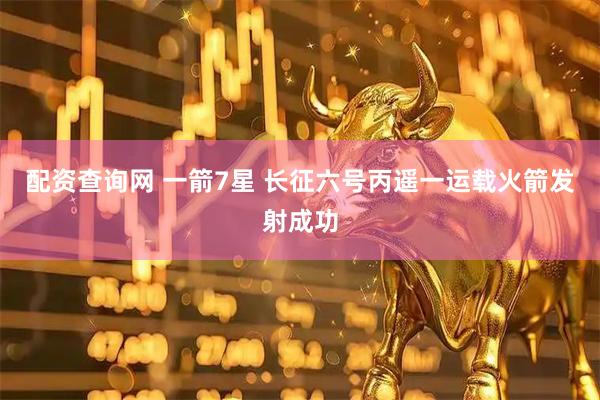 配资查询网 一箭7星 长征六号丙遥一运载火箭发射成功